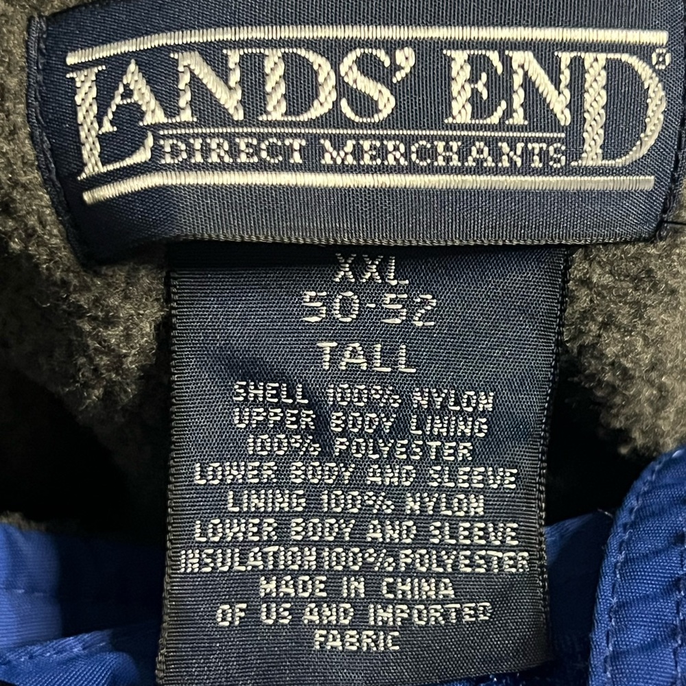 Lands' End Mens Squall Parka Waterproof Fleece Lined Polartec Jacket Blue XXL - Picture 4 of 8